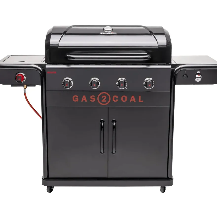 Hybridigrilli Char-Broil Gas2Coal 2.0 440 Special Edition, 4 poltinta, pihvinpaistopoltin