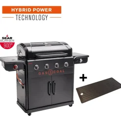Hybridigrilli Char-Broil Gas2Coal 2.0 440 Special Edition, 4 poltinta, pihvinpaistopoltin