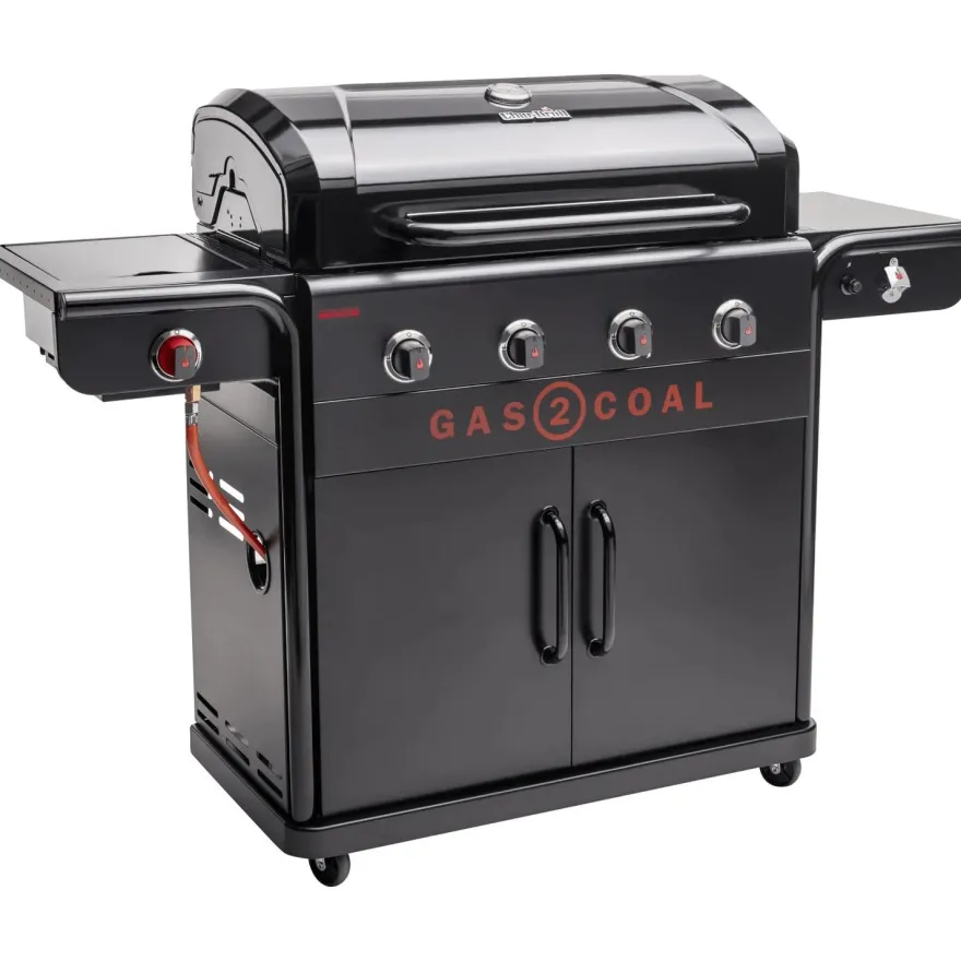 Hybridigrilli Char-Broil Gas2Coal 2.0 440 Special Edition, 4 poltinta, pihvinpaistopoltin