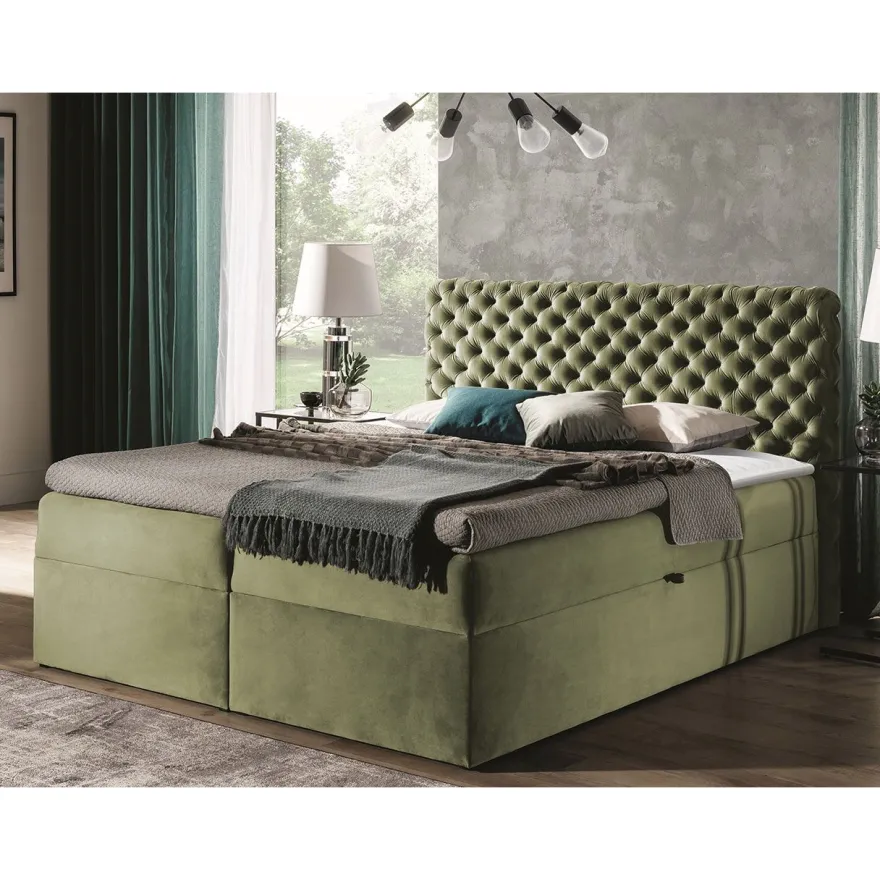 Jenkkisänky CHESTERFIELD + sijauspatja, eri kokoja ja värejä
