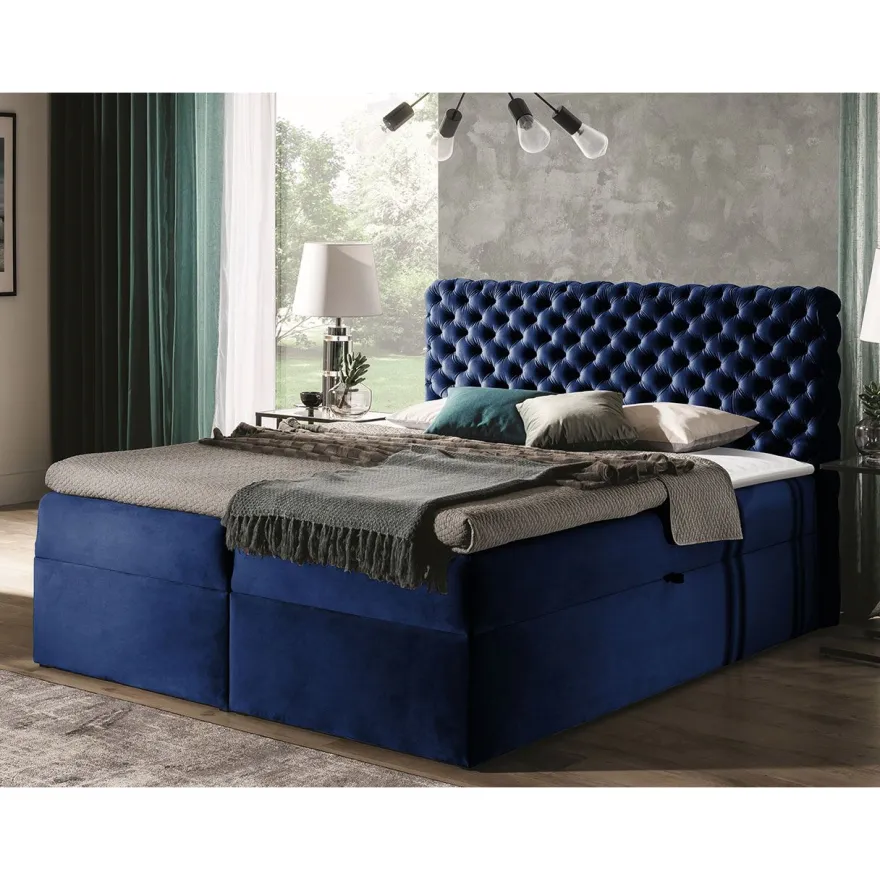 Jenkkisänky CHESTERFIELD + sijauspatja, eri kokoja ja värejä