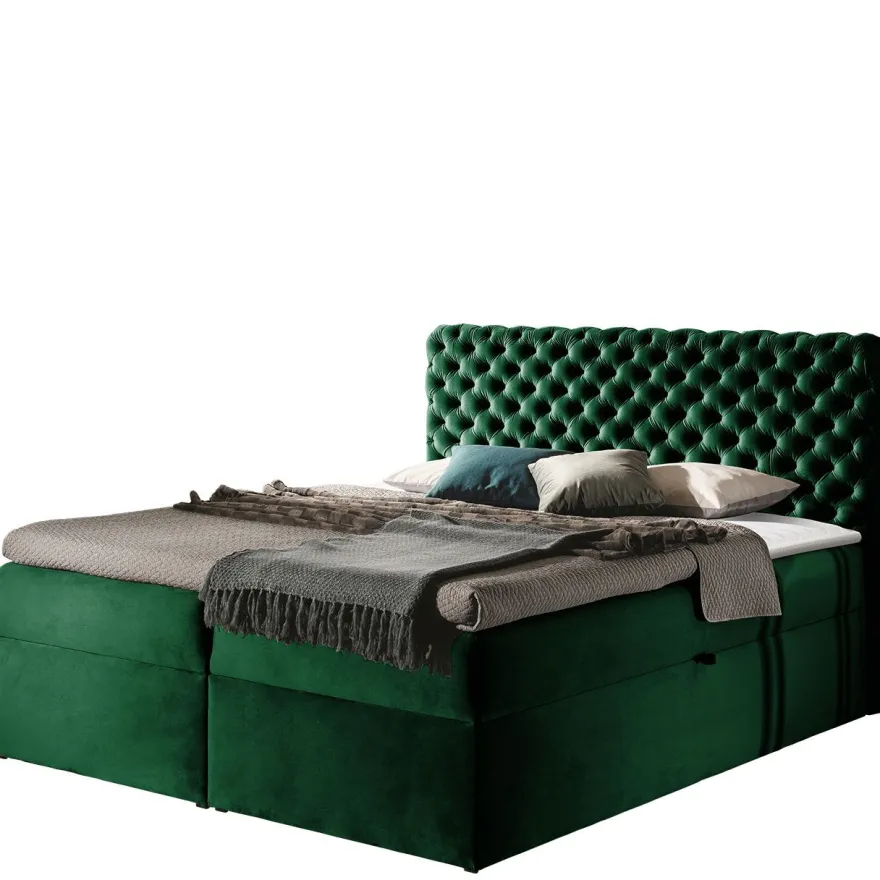 Jenkkisänky CHESTERFIELD + sijauspatja, eri kokoja ja värejä