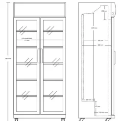Jääkaappi lasiovilla Scandomestic SD881HE, 87cm, 437l