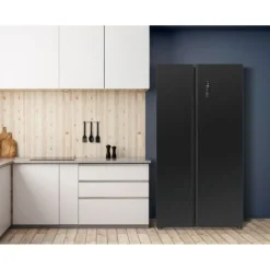 Jääkaappipakastin Bomann SBS7344SIX Side by Side French Door, 90cm, 291/151 l, musta