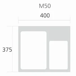 Jätelajittelujärjestelmä IMA Cube Compact, M50, 1x10L + 1x19L, tummanharmaa