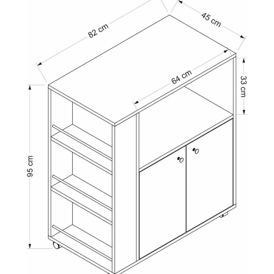 Kaappi Linento Furniture Clara tammi/valkoinen