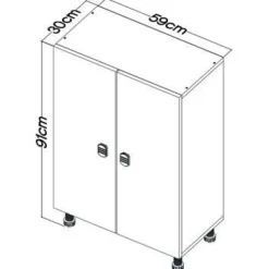 Kaappi Linento Furniture Melo, 59x91cm, ruskea/valkoinen