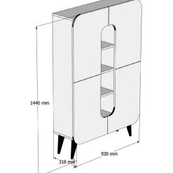 Kaappi Linento Furniture Mine pähkinä/kerma