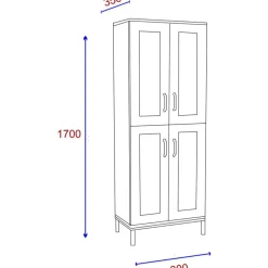 Kaappi Linento Furniture Netto V1, ruskea