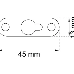 Kalustekannatin Habo 640, 13x45mm, sinkitty