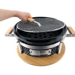 Kamado-grilli Easy Cooking Kamado Korea/Hibachi BBQ, Ø28 cm, pöytämalli, musta
