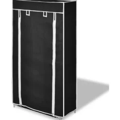 Kankainen kenkäkaappi 58 x 28 x 106 cm musta