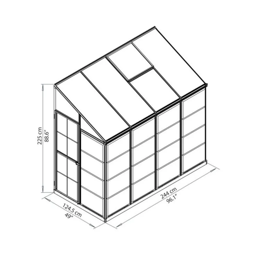 Kasvihuone AB Polar Hybrid 3 m² kennolevyllä
