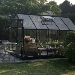 Kasvihuone Lykke, 6,2 m² lasi, musta