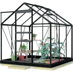 Kasvihuone Lykke, 3,8 m², muovi, musta