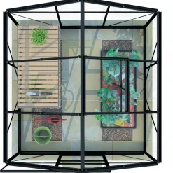 Kasvihuone Lykke, 3,8 m², muovi, musta