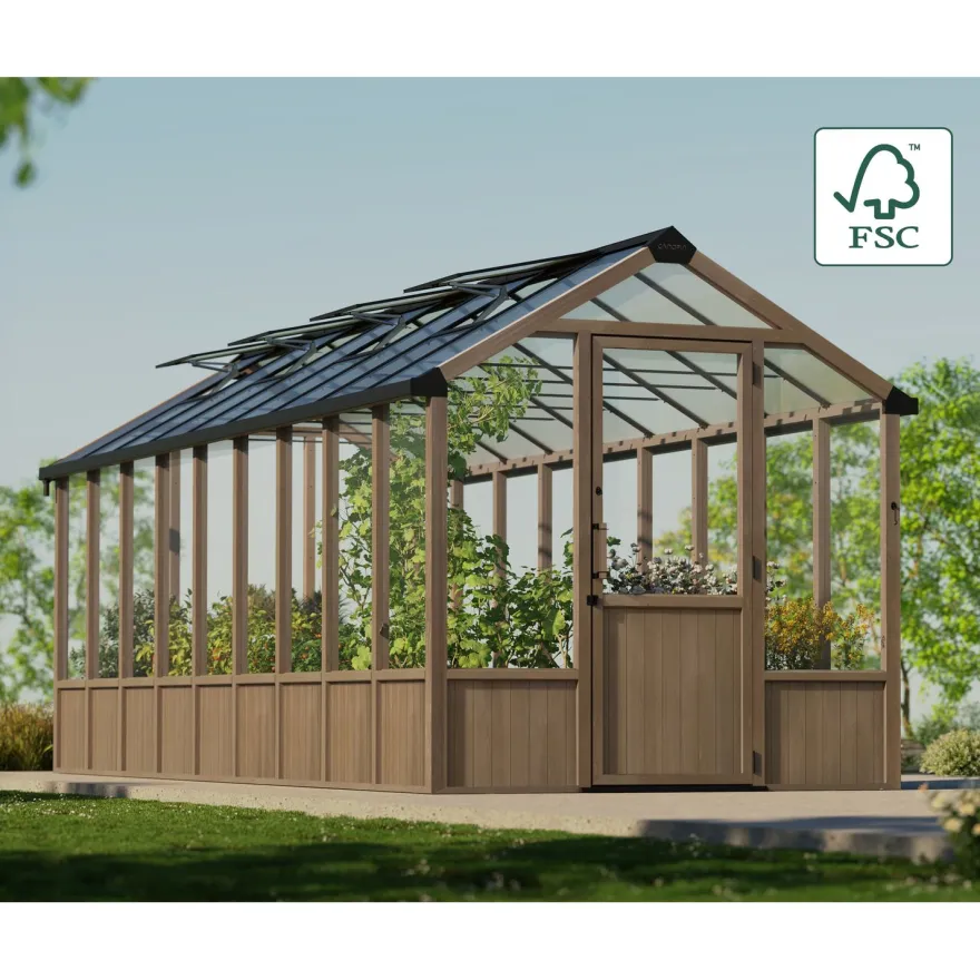 Kasvihuone Palram-Canopia Natura, 15.3m², 8x22ft, setripuu