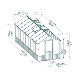 Kasvihuone Palram-Canopia Natura, 15.3m², 8x22ft, setripuu