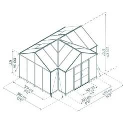 Kasvihuone Palram-Canopia Triomphe, 16.2m², musta