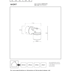 Kattospotti Lucide Niort, 11.7x6.7cm, IP44, musta