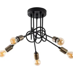 Kattovalaisin Linento Lighting Viraj, 5-osainen, musta/pronssi