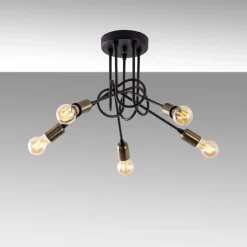 Kattovalaisin Linento Lighting Viraj, 5-osainen, musta/pronssi