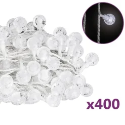 Keijuvalonauha pallo, 40m, 400 LED-valoa, kylmä valk., 8-toiminen