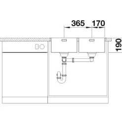 Keittiöallas Blanco Andano 340/340-IFA, 745x220mm, rst