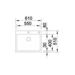 Keittiöallas Blanco Claron 550-IFA 610x510mm rst