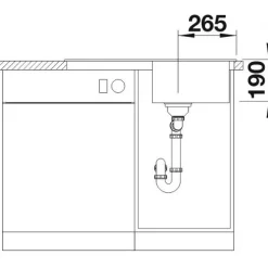 Keittiöallas Blanco Sona 45 S, 780x500mm, silgranit, eri värejä