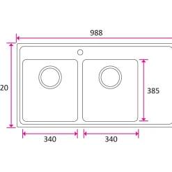 Keittiöallas Stala ONE-TDR34-34, 520 x 988 mm, rst