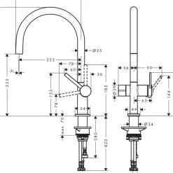 Keittiöhana Hansgrohe Talis M54 220 1jet, APK-liitäntä