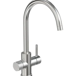 Keittiöhana INOX by Tammiholma Q1, APK-venttiili, C-juoksuputki, harjattu teräs