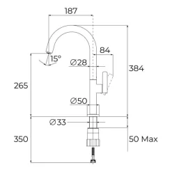 Keittiöhana Teka Oval 915, musta
