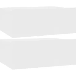 Kelluvat yöpöydät, 2kpl, 40x30x15cm, valkoinen lastulevy