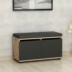 Kenkäkaappi Linento Furniture Drago, pähkinä/musta