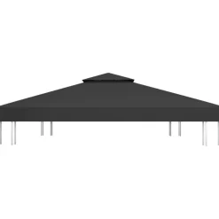 2-kerroksinen huvimajan katto 310 g/mâ² 4x3 m musta