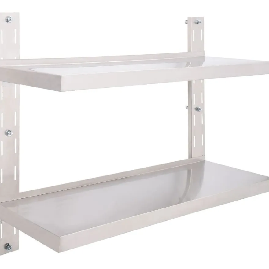 2-kerroksinen kelluva seinähylly ruostumaton teräs 100x30 cm