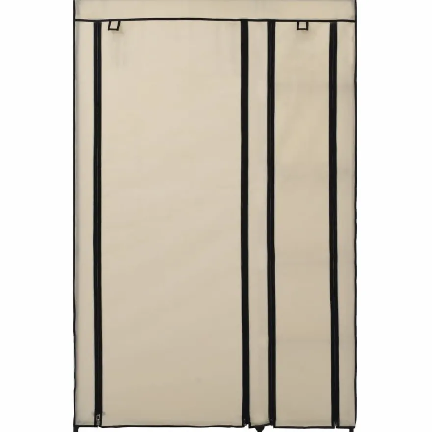 Kokoontaitettava vaatekaappi kerma 110cm, kangas