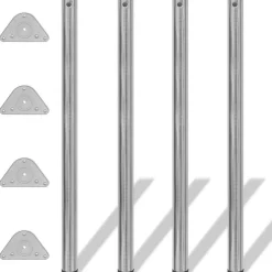 4 korkeussäädettävää pöydänjalkaa harjattu nikkeli 1100 mm