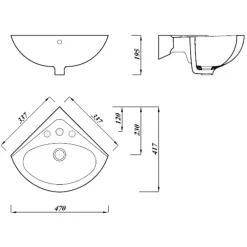 Kulma-allas Interia Luigi, 340x340x195 mm