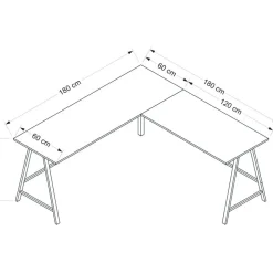 Kulmapöytä Linento Furniture Team L, eri värejä
