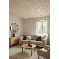 Kuusipaneeli Aarni STP, 14x120mm, TK kuusi, ympäripontattu, valkolakattu