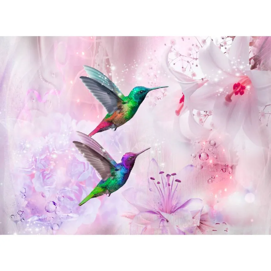 Kuvatapetti Artgeist Colourful Hummingbirds Purple, eri kokoja