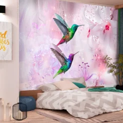 Kuvatapetti Artgeist Colourful Hummingbirds Purple, eri kokoja