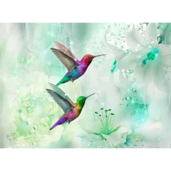 Kuvatapetti Artgeist Colourful Hummingbirds, vihreä, eri kokoja