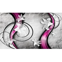 Kuvatapetti Artgeist Flowery Ribbon, 500x280cm, violetti