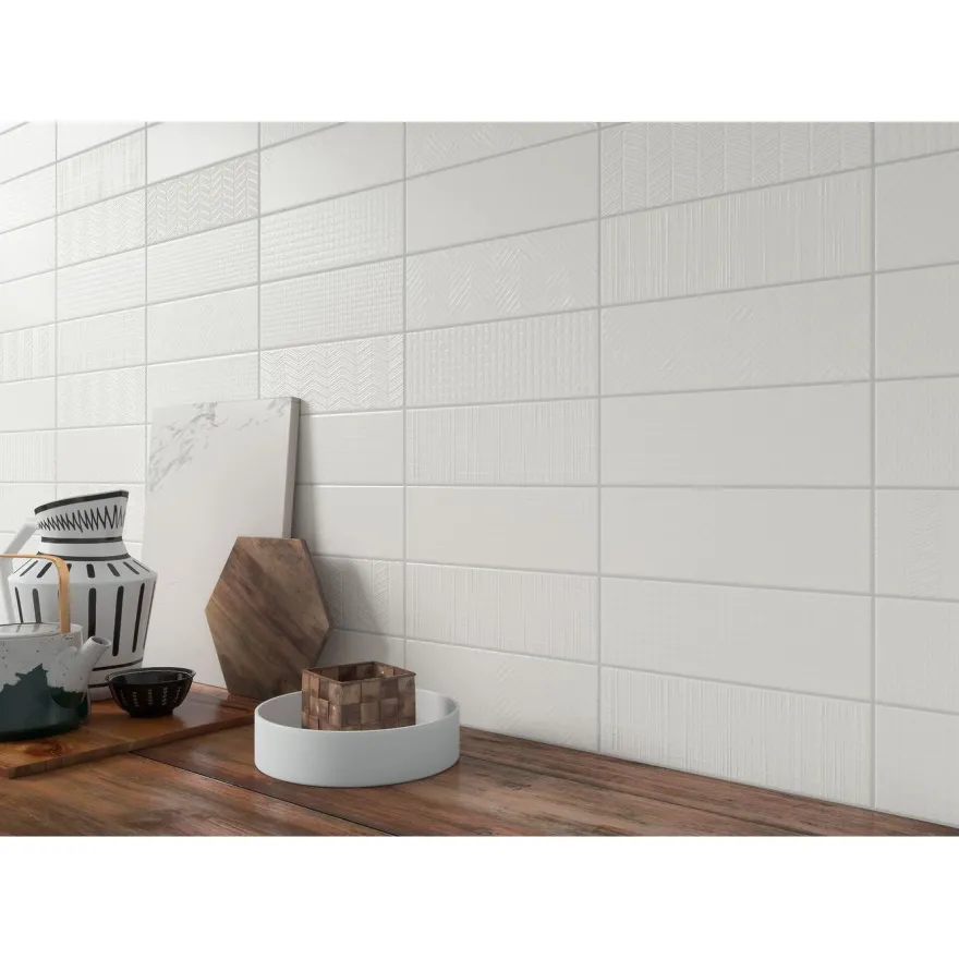 Kuviolaatta Pukkila Soho White, himmeä, struktuuri, 297x97mm