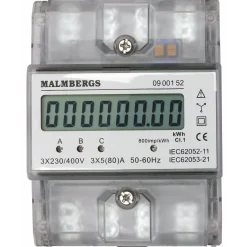 KWH-mittari Malmbergs 3-vaiheinen 230/400V 63A