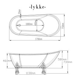 Kylpyamme Lykke Nordic Deluxe, akryyli, valkoinen, eri kokoja